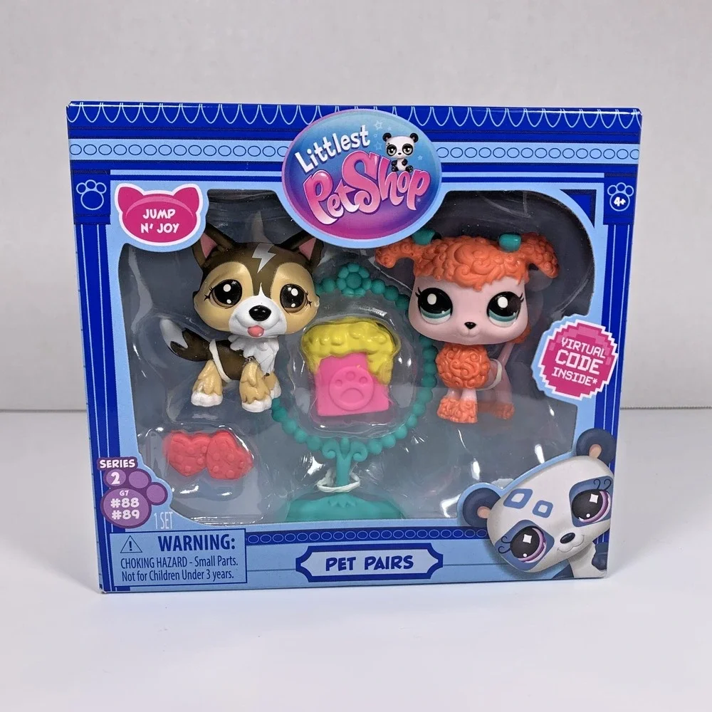 Littlest Pet Shop G7 Series 2 Pet Pairs #88 Husky #89 Poodle 